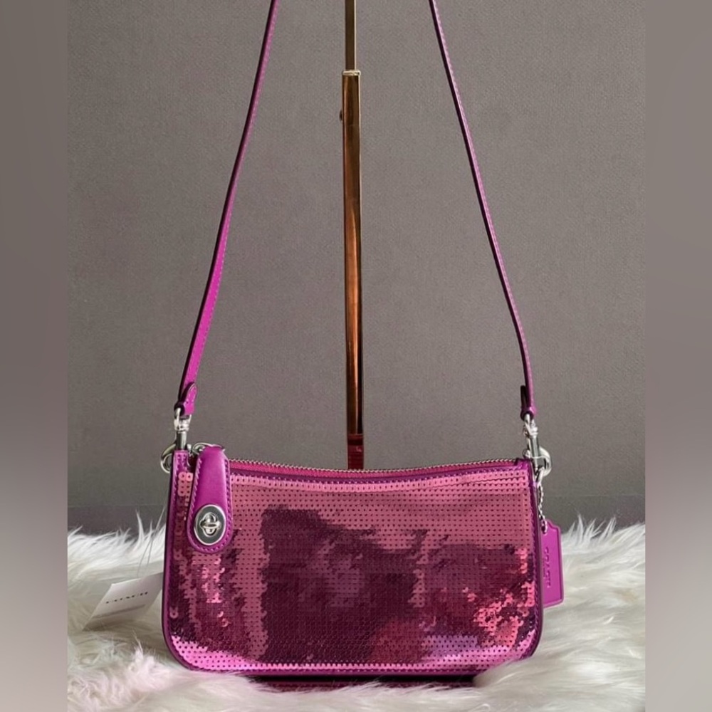 CM547 - Coach Penn Shoulder Bag with Sequins - Picture 4 of 13